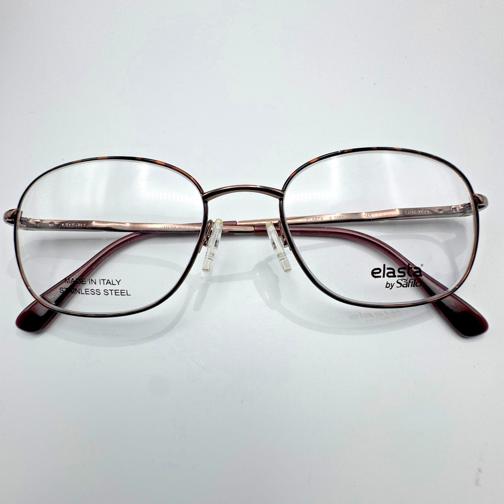 Elasta by Safilo Eyeglasses Frames E7057 R69 Havana/Copper Wire Rim 54-19-145